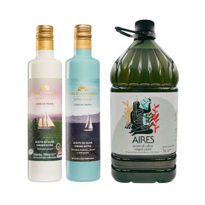 pack dos aceites de oliva vírgenes extra tempranos garrafa 5 litros cocina aires de jaen