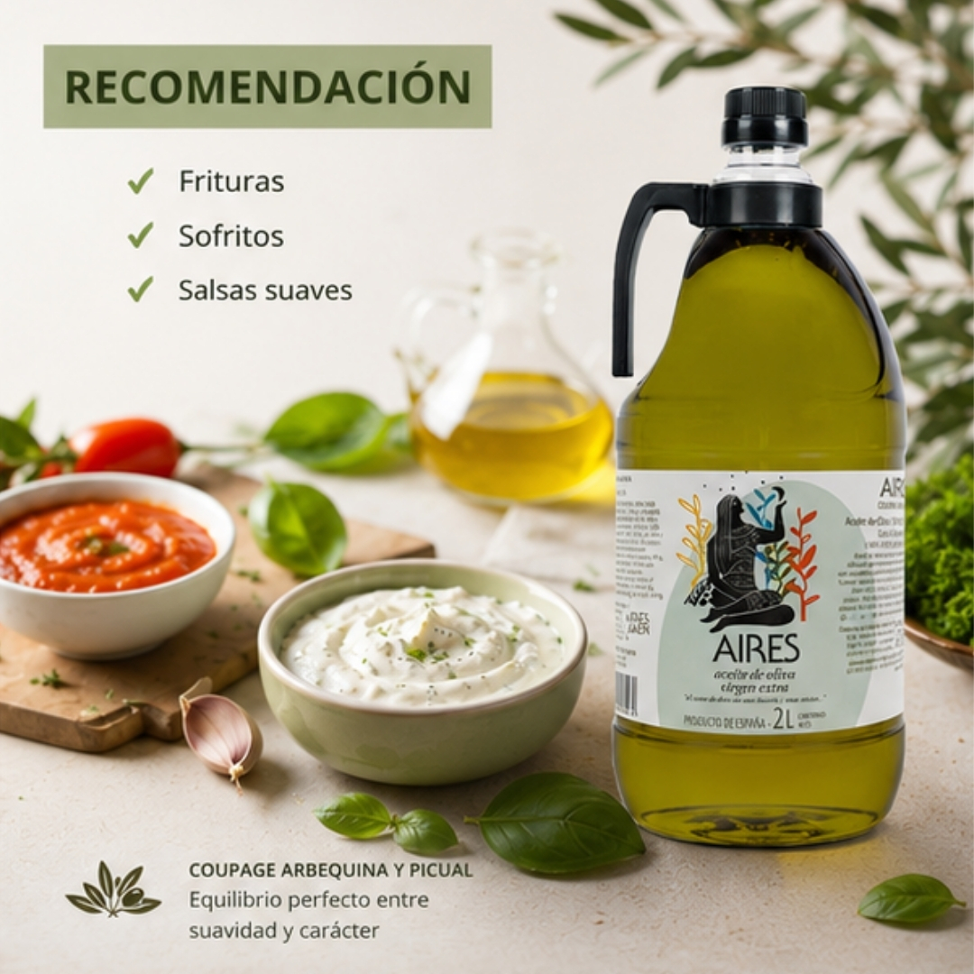 aove, aceite de oliva virgen extra, aceite de oliva jaen, igp, aceite fritura, aceite cocina, aceite de oliva virgen extra formato familiar, aires de jaen, finca badenes, salsas, ensaldas