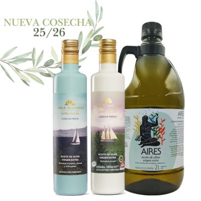 Pack garrafa de 5L aceite de oliva virgen extra y aceites tempranos Finca badenes