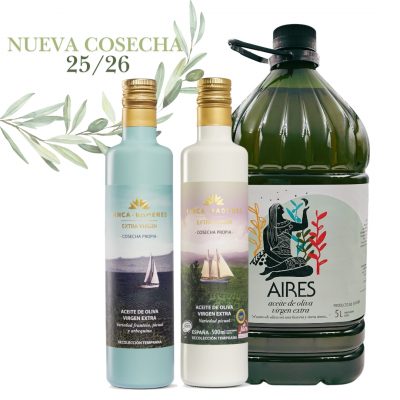 Pack garrafa de 5L aceite de oliva virgen extra y aceites tempranos Finca badenes