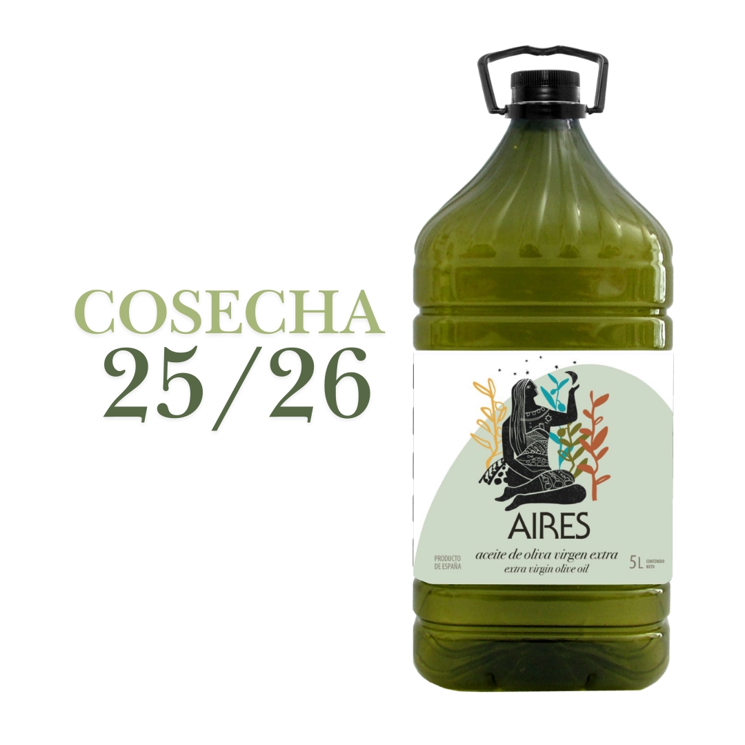 aove, aceite de oliva virgen extra, aceite para freir, aceite para cocinar, aceite formato familiar, aires de jaen, finca badenes, aceite de oliva garrafa 5 litros